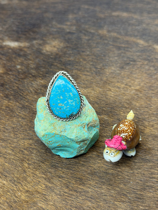 Kingman Turquoise Tear Drop Ring