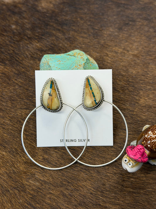 Royston Ribbon & Sterling Silver Dangle Hoop Earrings