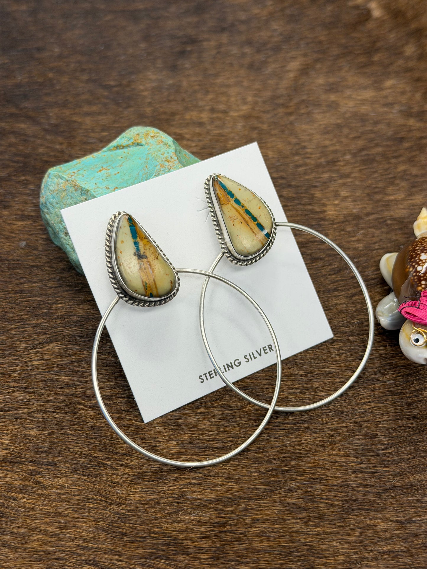 Royston Ribbon & Sterling Silver Dangle Hoop Earrings