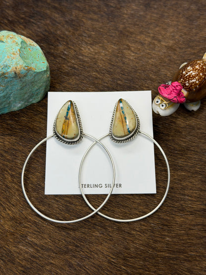 Royston Ribbon & Sterling Silver Dangle Hoop Earrings