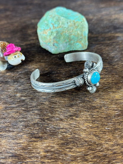 Kingman Turquoise Stamp Cuff