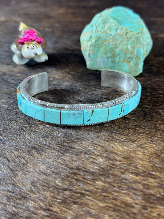 Kingman Turquoise Inlay Bracelet