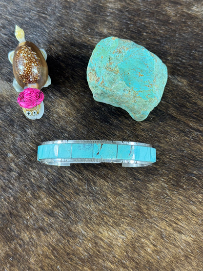 Kingman Turquoise Inlay Bracelet