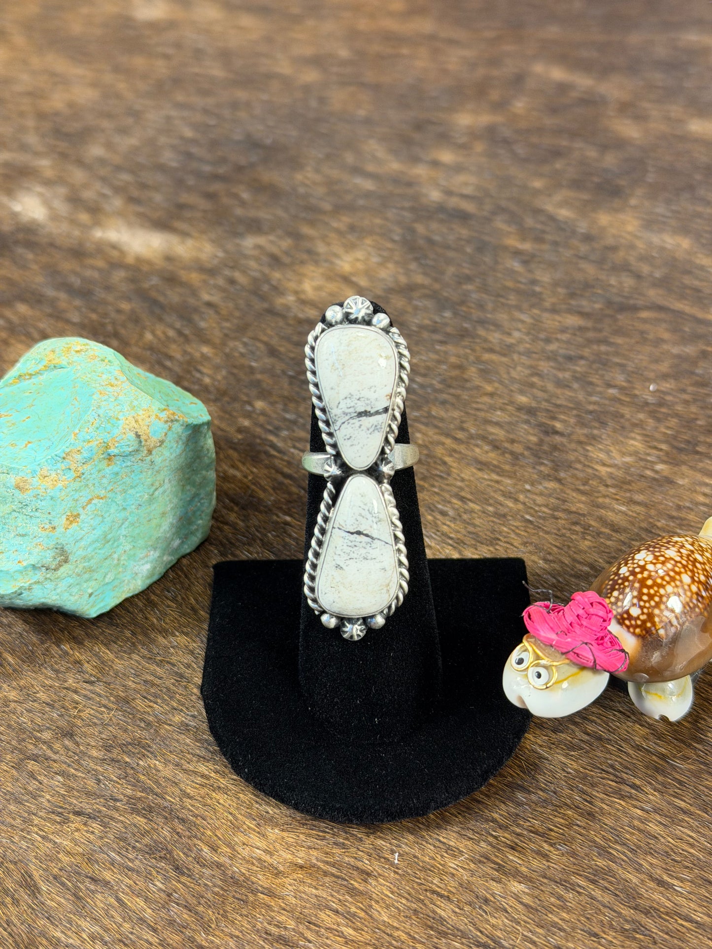 White Buffalo Two Stone Ring