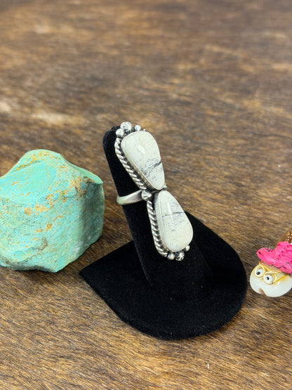 White Buffalo Two Stone Ring