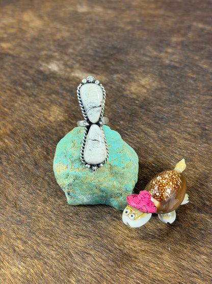 White Buffalo Two Stone Ring