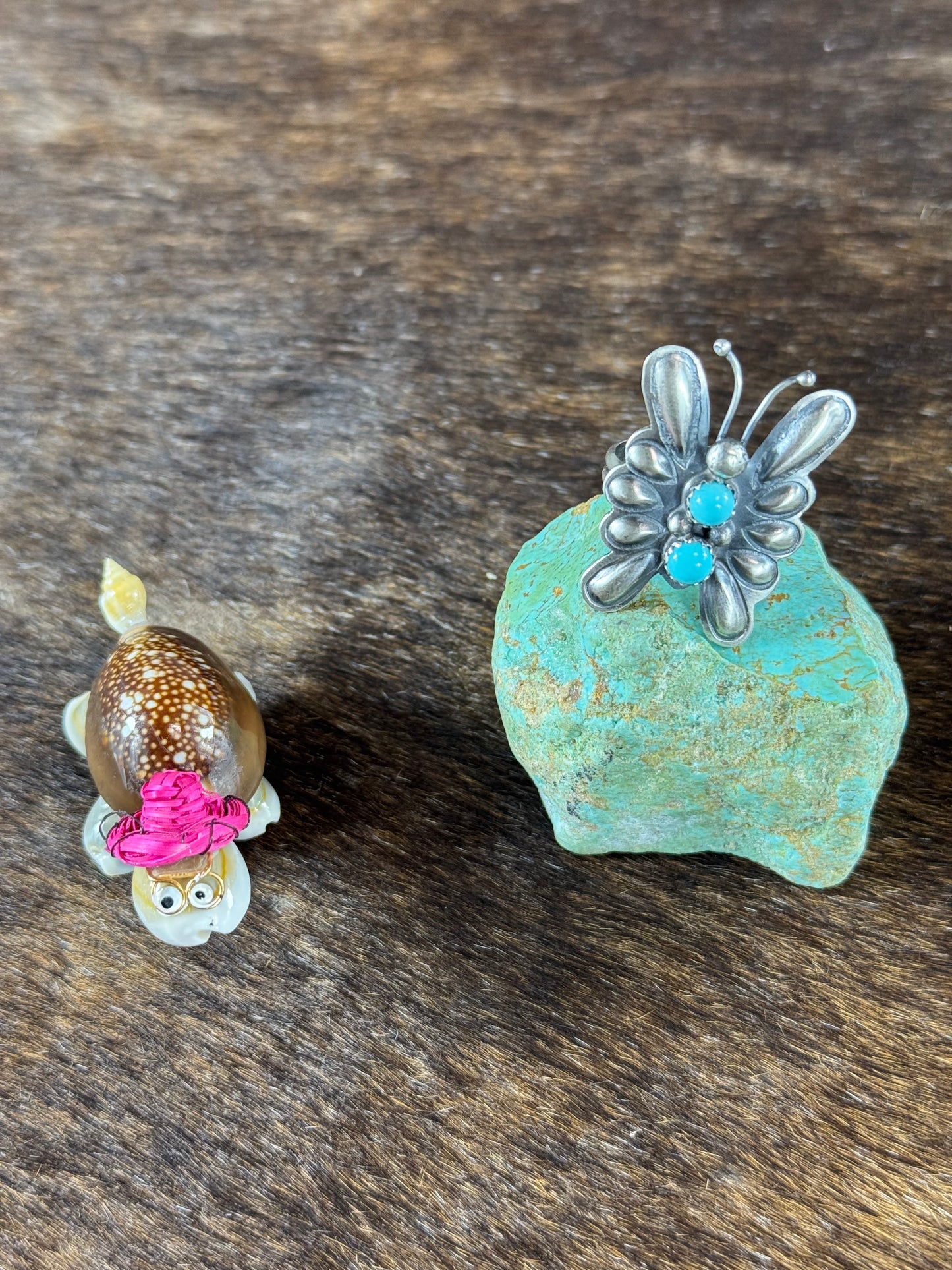 Kingman Turquoise Butterfly Ring