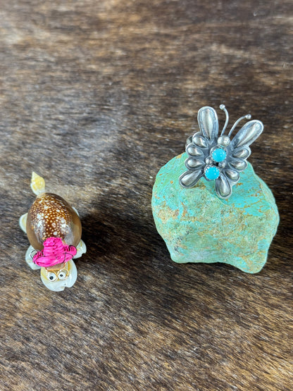 Kingman Turquoise Butterfly Ring