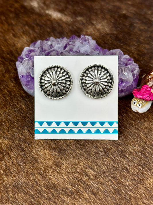 Sterling Silver Shield Earrings