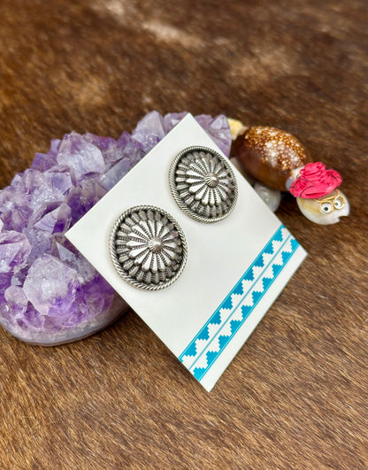 Sterling Silver Shield Earrings