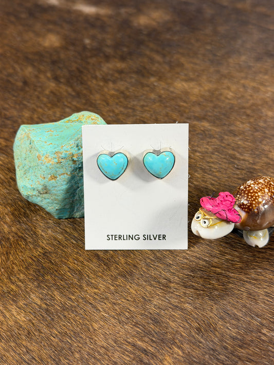 Kingman Turquoise Heart Earring