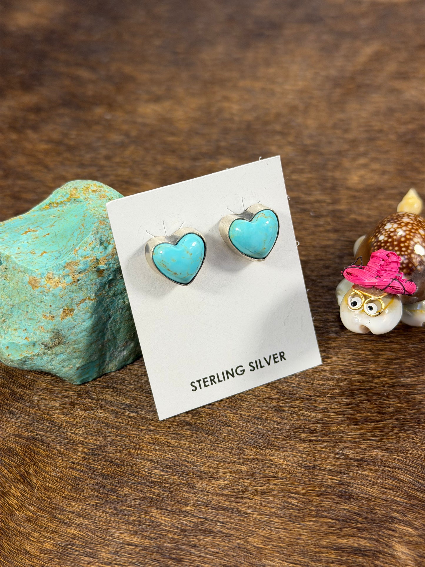 Kingman Turquoise Heart Earring