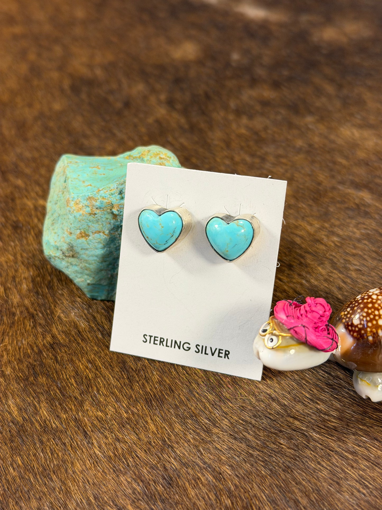 Kingman Turquoise Heart Earring