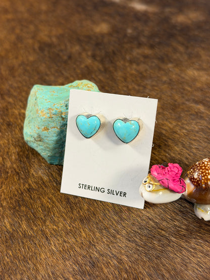 Kingman Turquoise Heart Earring