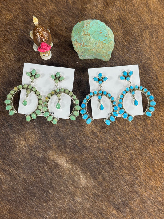 Kingman Turquoise Open Circle Earring