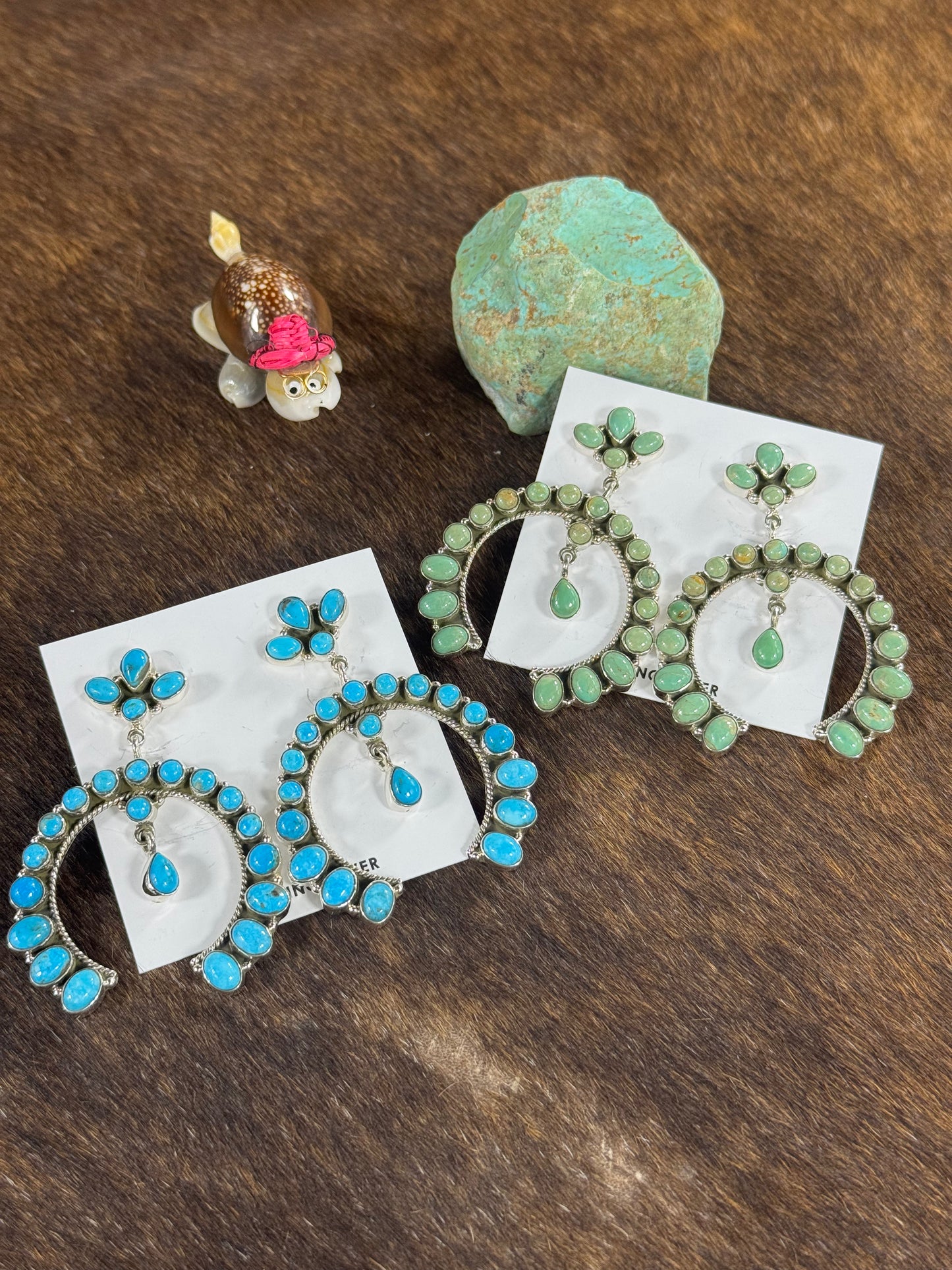Kingman Turquoise Open Circle Earring