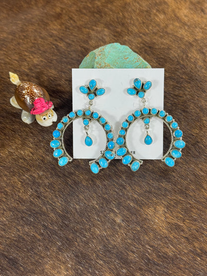 Kingman Turquoise Open Circle Earring