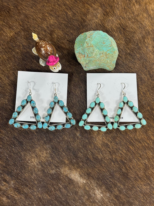 Kingman Turquoise Triangle Earring