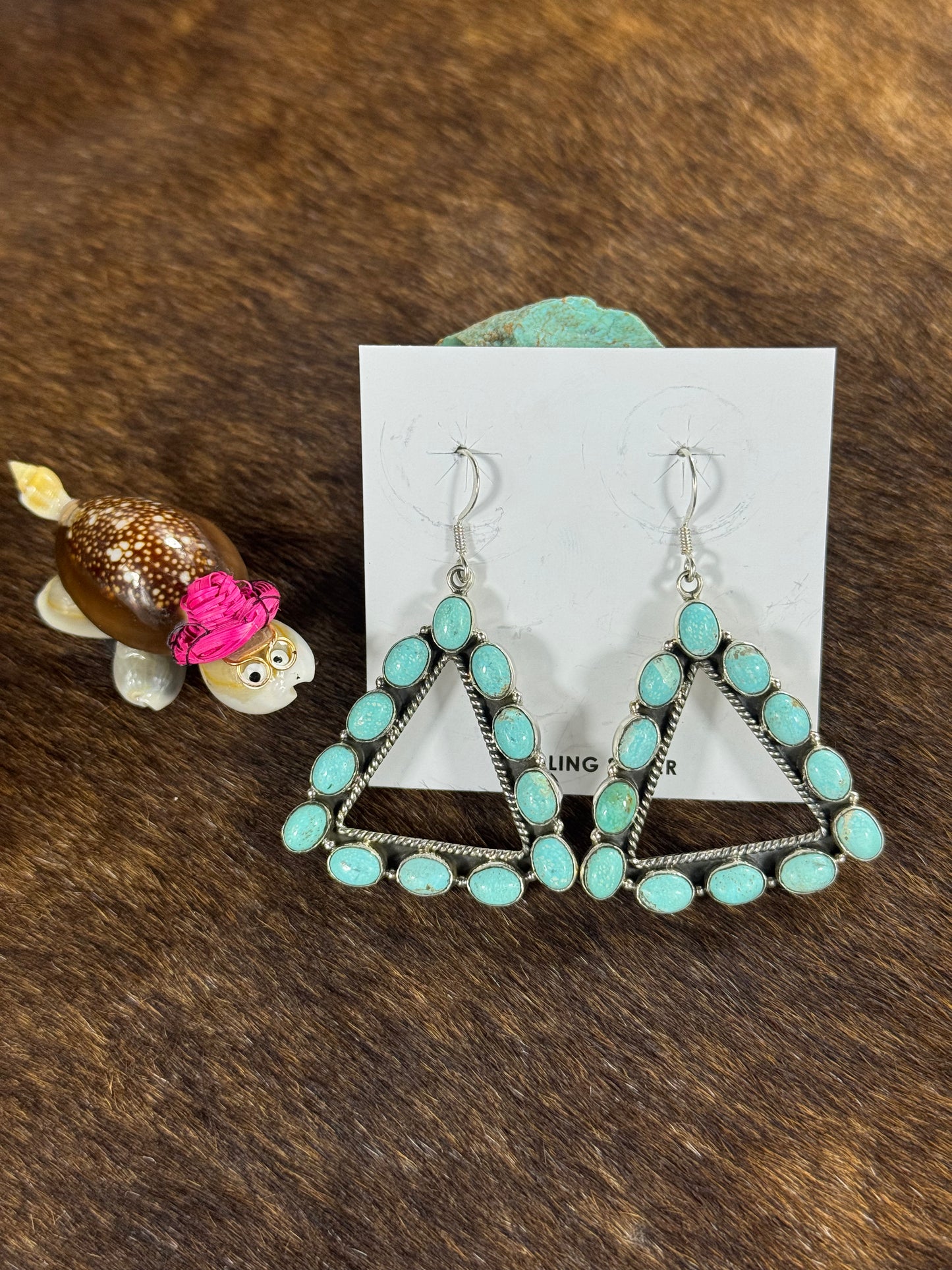 Kingman Turquoise Triangle Earring