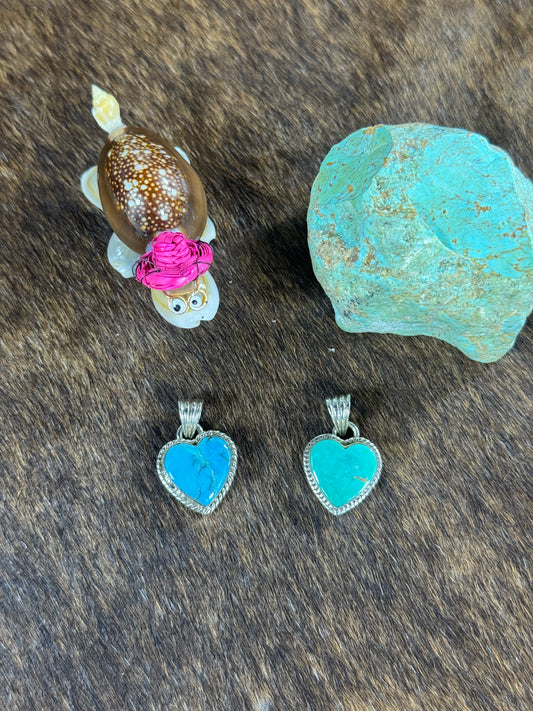 Kingman Turquoise Heart Pendant
