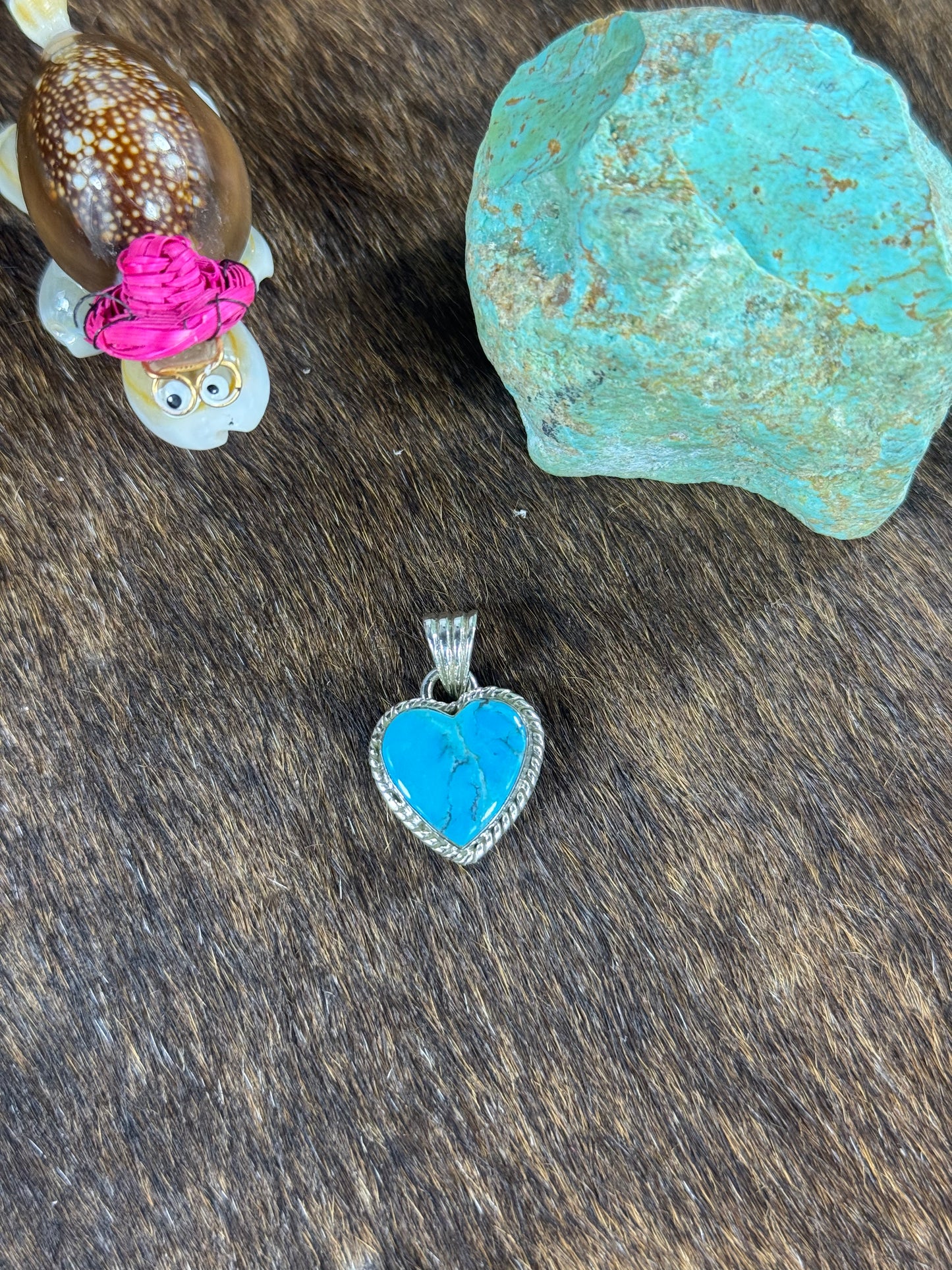 Kingman Turquoise Heart Pendant