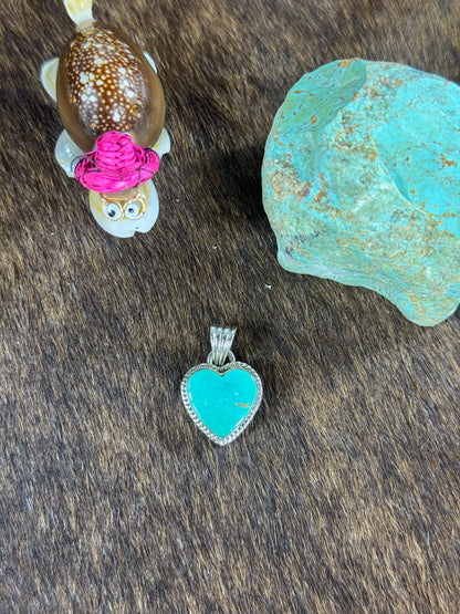 Kingman Turquoise Heart Pendant
