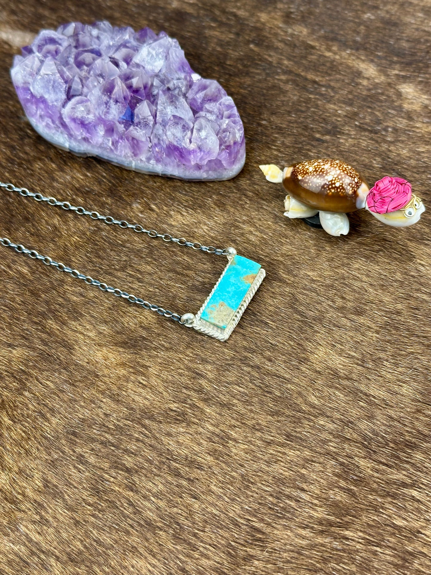 Kingman Turquoise Sterling Silver Bar Necklace