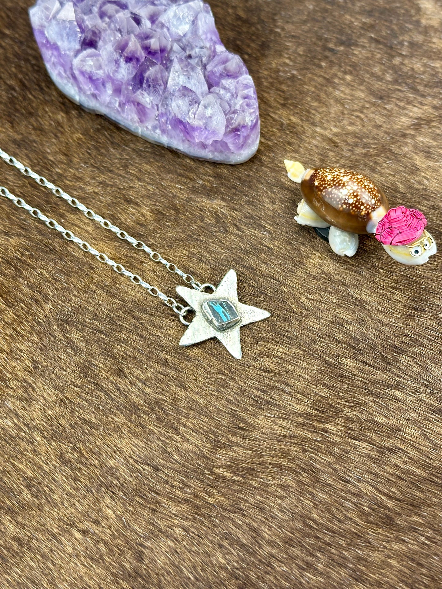 Blackjack Turquoise Sterling Silver Star Necklace