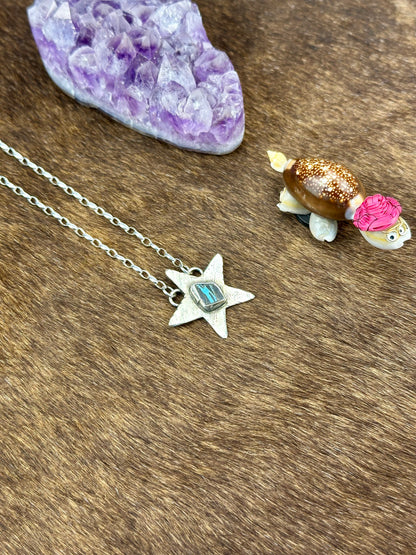 Blackjack Turquoise Sterling Silver Star Necklace