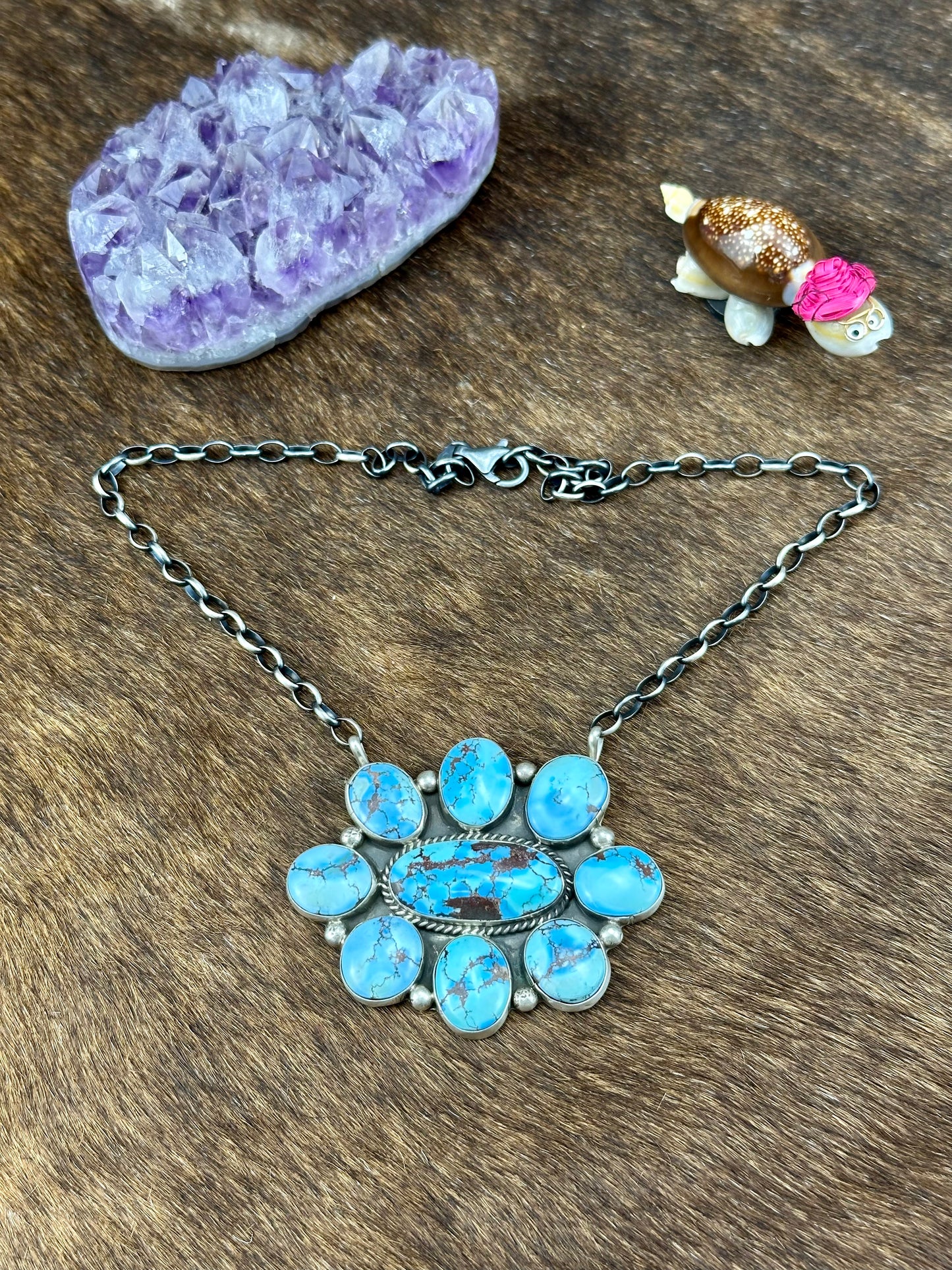 Golden Hills Sterling Silver Cluster Necklace