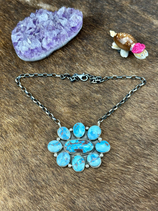 Golden Hills Sterling Silver Cluster Necklace
