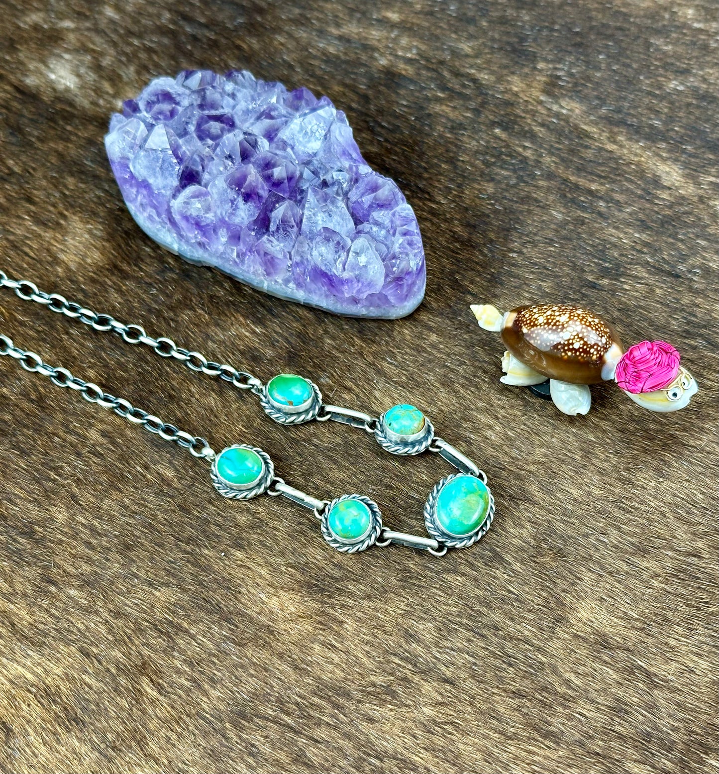 Sonoran Turquoise Sterling Silver Five Stone Choker
