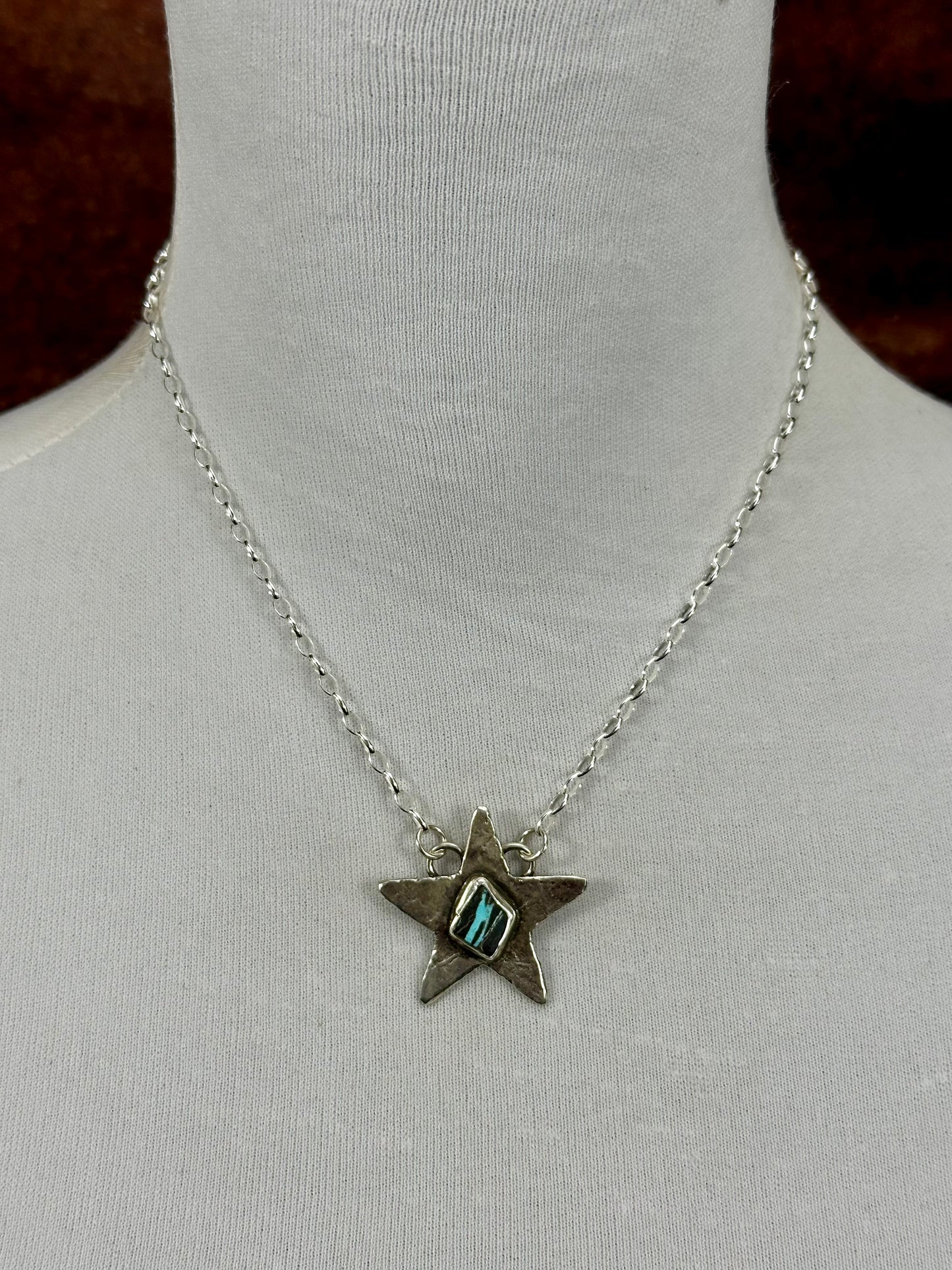 Blackjack Turquoise Sterling Silver Star Necklace