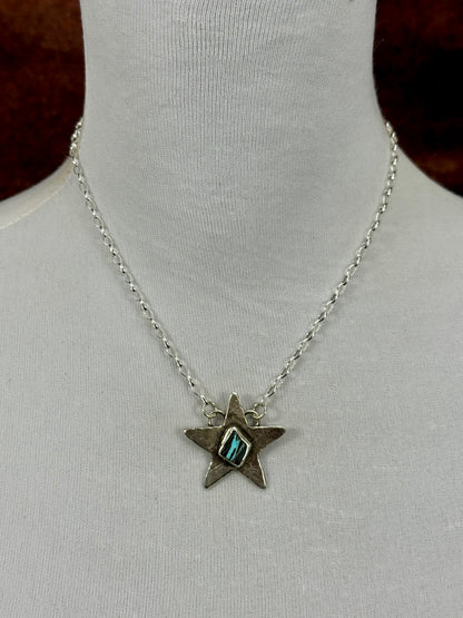 Blackjack Turquoise Sterling Silver Star Necklace