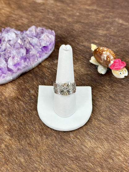 Sterling Silver Stamped Eagle Ring