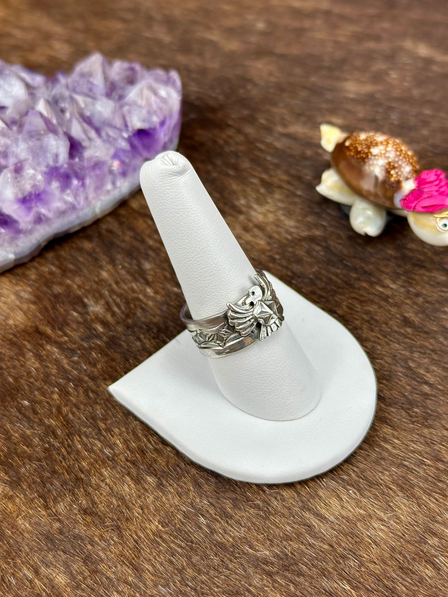 Sterling Silver Stamped Eagle Ring