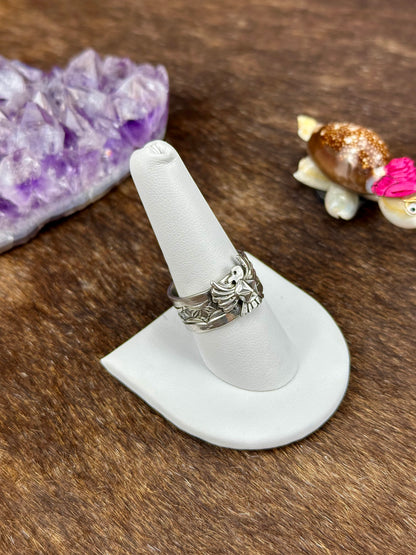 Sterling Silver Stamped Eagle Ring