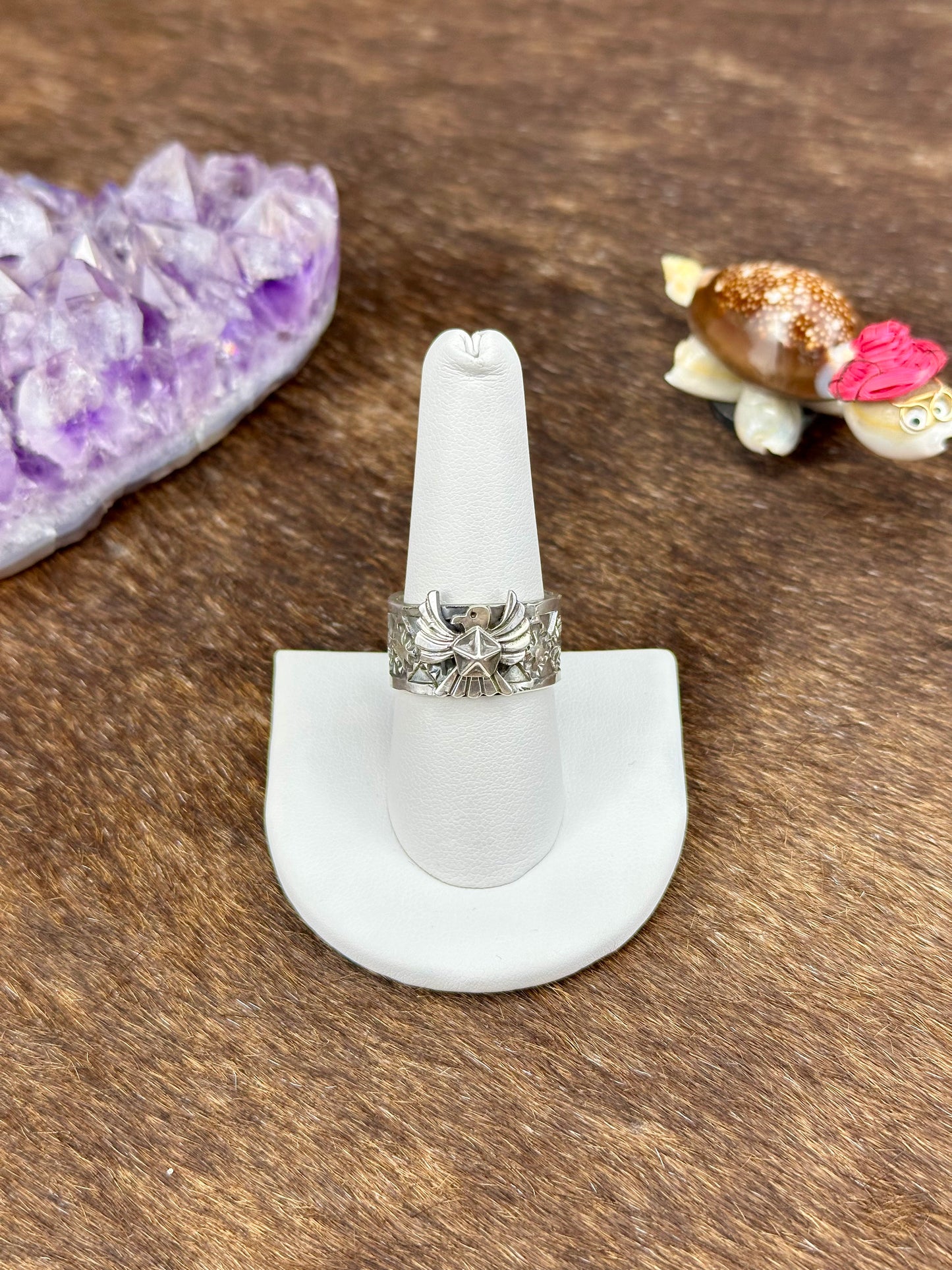 Sterling Silver Stamped Eagle Ring