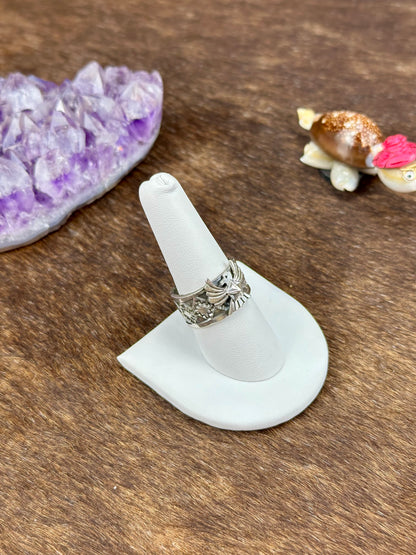 Sterling Silver Stamped Eagle Ring