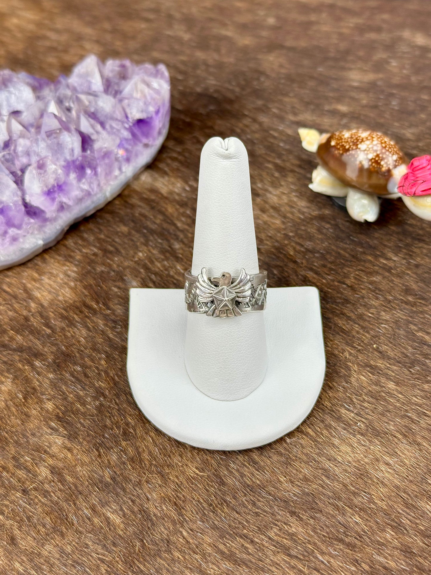 Sterling Silver Stamped Eagle Ring