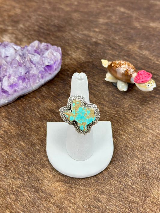 #8 Turquoise Sterling Silver Texas Ring