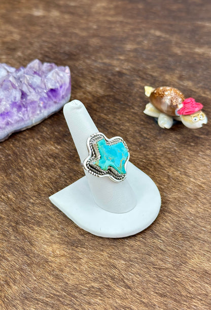 Kingman Turquoise Sterling SIlver Texas Ring