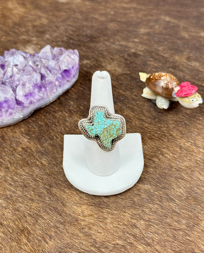 #8 Turquoise Sterling Silver Texas Ring