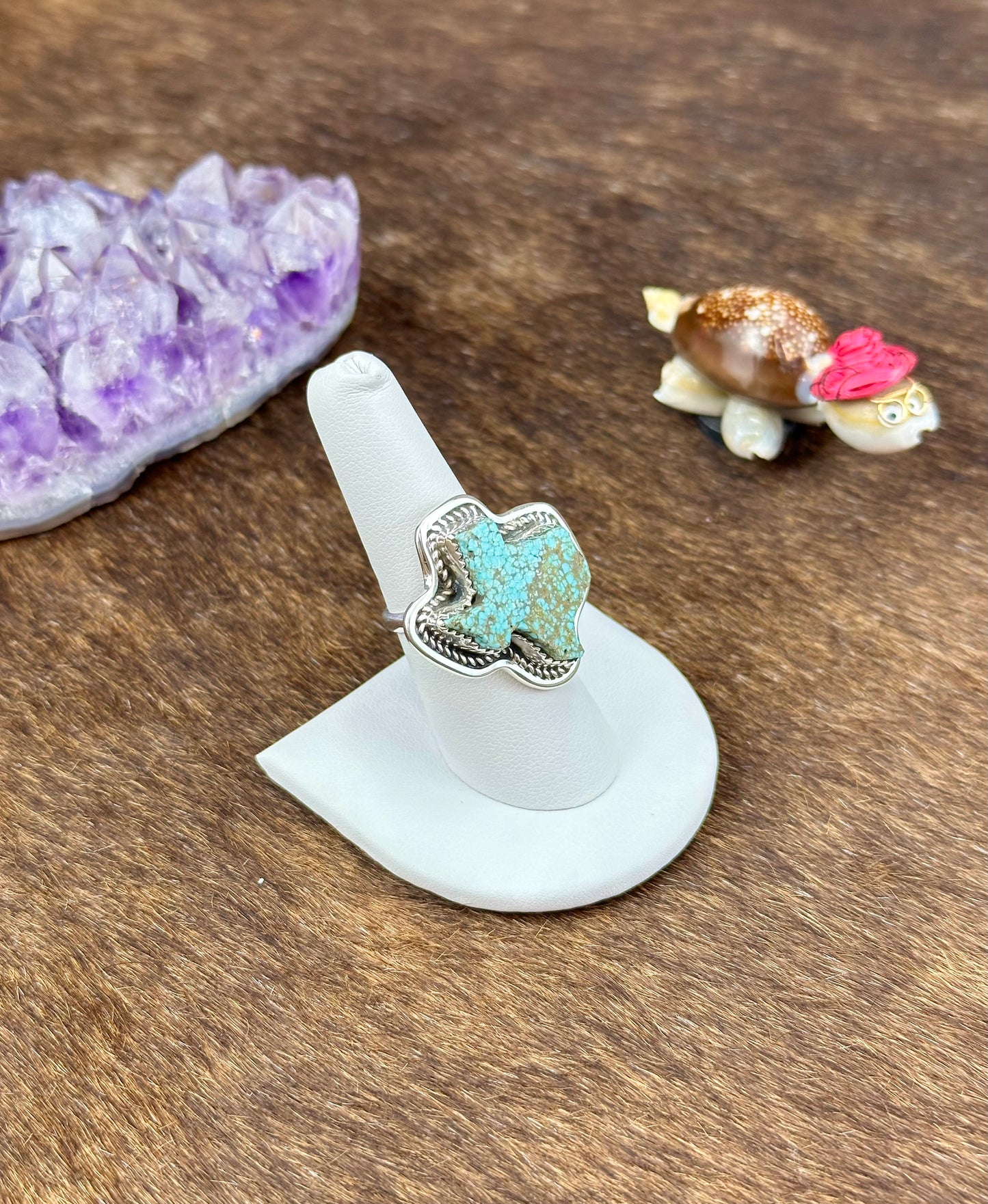#8 Turquoise Sterling Silver Texas Ring