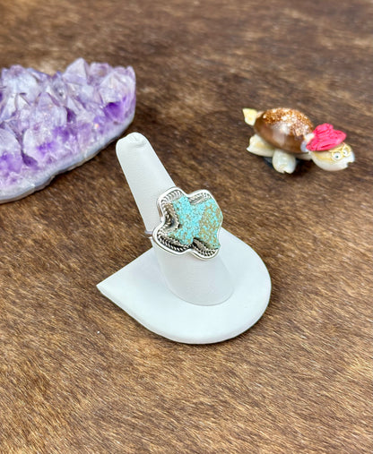 #8 Turquoise Sterling Silver Texas Ring