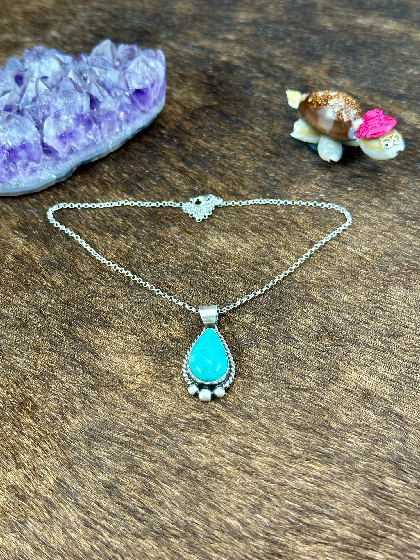 Kingman Turquoise Sterling Silver Pendant