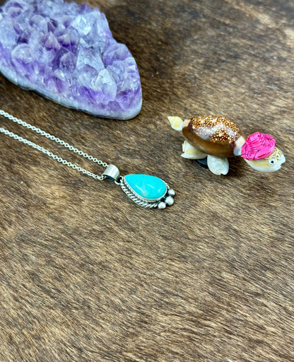 Kingman Turquoise Sterling Silver Pendant