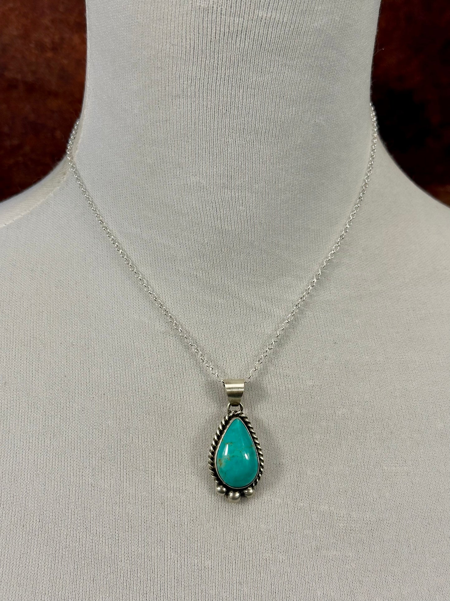 Kingman Turquoise Sterling Silver Pendant