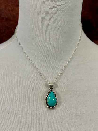 Kingman Turquoise Sterling Silver Pendant