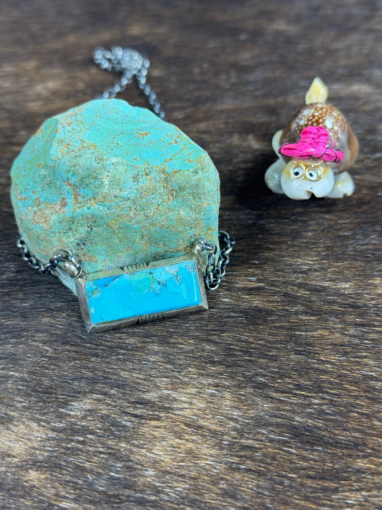 Kingman Turquoise Bar Necklace